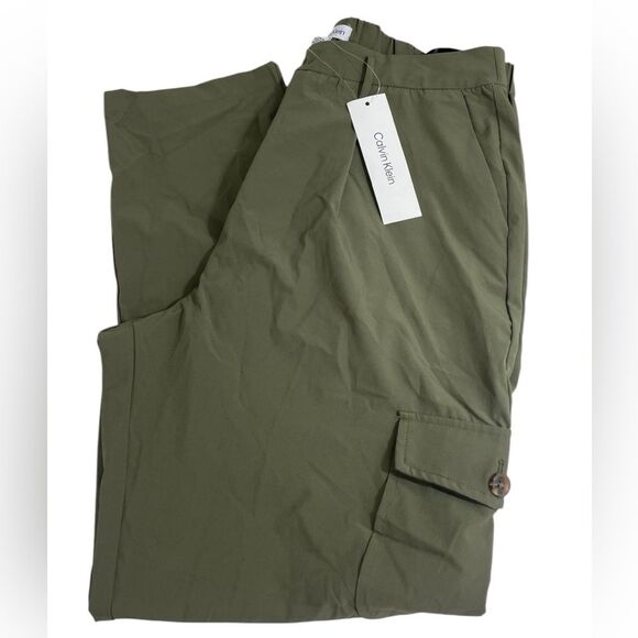 NWT Calvin Klein Cargo Pants Lightweight Size 10‎ Caper Green - Picture 8 of 8